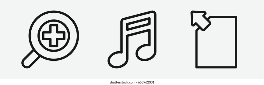 Set of 3 outline technologyicons