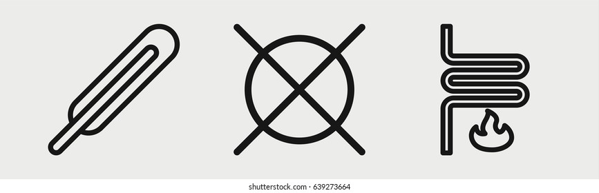 Set of 3 outline temperatureicons
