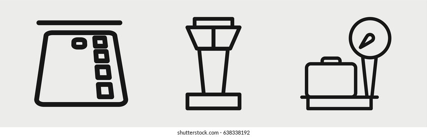 Set of 3 outline terminal icons