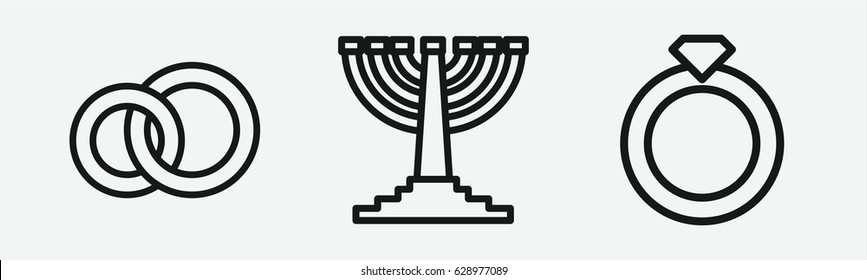 Set of 3 outline tradition icons