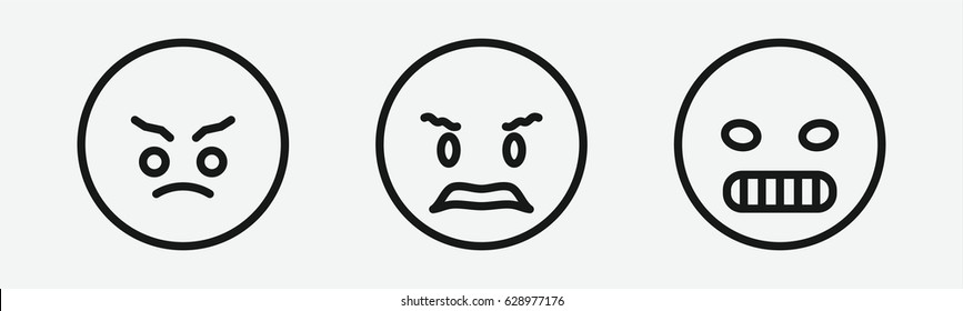 Set of 3 outline user icons