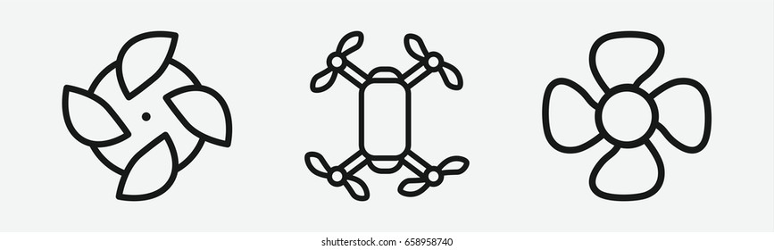 Set of 3 outline ventilatoricons
