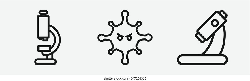Set of 3 outline virusicons