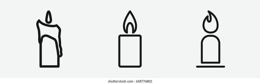 Set of 3 outline waxicons