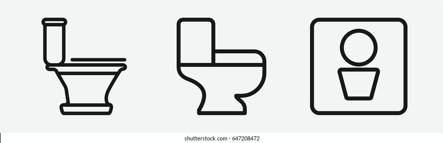 Set of 3 outline wcicons