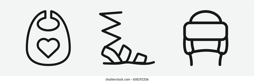 Set of 3 outline wearingicons