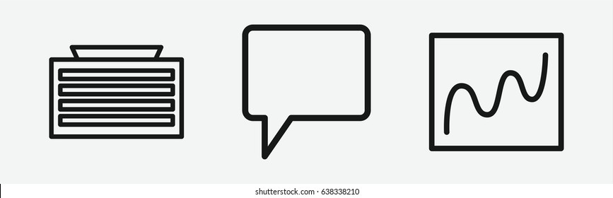 Set of 3 outline web icons