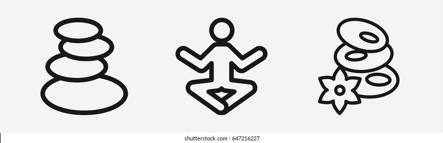 Set of 3 outline wellnessicons