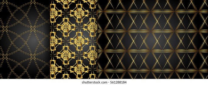 Set of 3 pattern vintage backgrounds for design