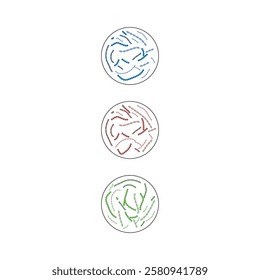 Set of 3 petri dish colorful icons with bacteria, simple vector illustration design. Medical cartoon symbol to use in websites, lectures, presentations, etc.