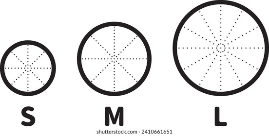 Set of 3 pizza size icons