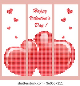 Set of 3 postcards Valentine's Day.