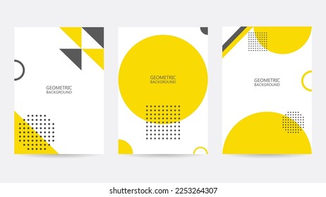 Set of 3 Poster Geometric Bold Minimalism Background Flat Illustration