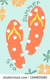 Set of 3 posters of summertime. Vector design concept for summer. Sea slates.