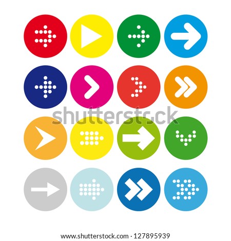 Set #3 of round icons with arrows