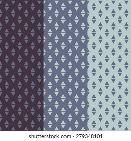 Set of 3 seamless backgrounds with rhombus