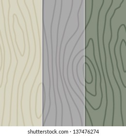 Set of 3 Seamless Faux Bois Background Patterns
