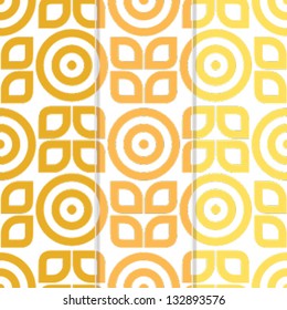 Set of 3 Seamless Flower and Leaves Background Patterns