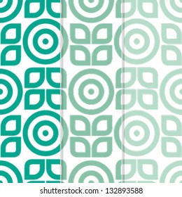 Set of 3 Seamless Flower and Leaves Background Patterns