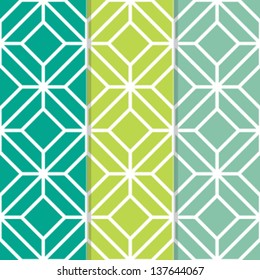 Set of 3 Seamless Geometric Background Patterns