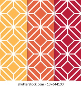 Set of 3 Seamless Geometric Background Patterns