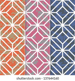 Set of 3 Seamless Geometric Background Patterns