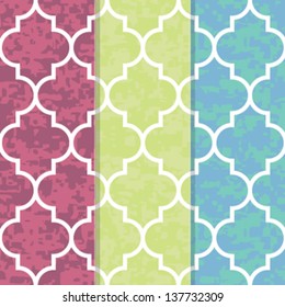 Set of 3 Seamless Moroccan Lattice Background Pattern