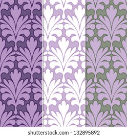 Set of 3 Seamless Neo Vintage Ornament Background Pattern