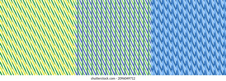 Set of 3 seamlessly repeatable, repetitive geometric pattern, background, texture