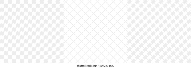Set of 3 seamlessly repeatable, repetitive geometric pattern, background, texture