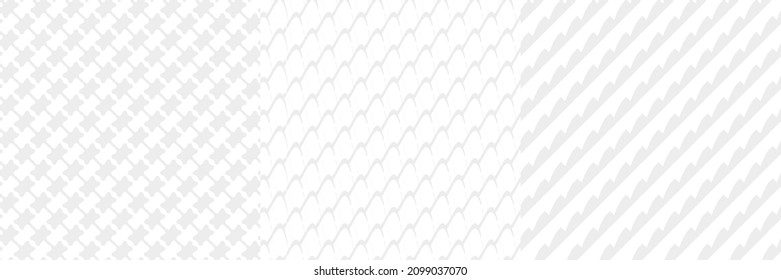 Set of 3 seamlessly repeatable, repetitive geometric pattern, background, texture