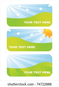 set of 3 shiny spring banners