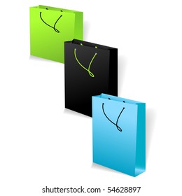 set of 3 shopping bags. vector illustration