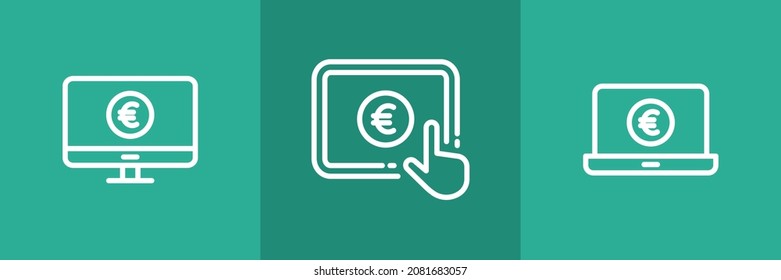 Conjunto de 3 dispositivos inteligentes con icono Euro.