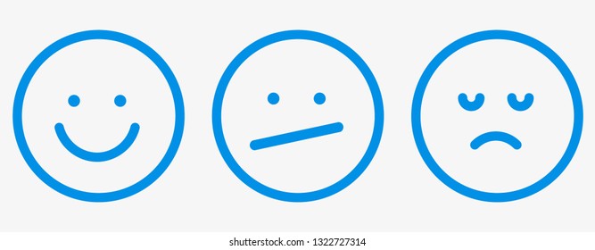 Set of 3 smiley icons.