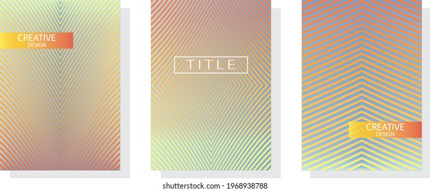 set of 3 Social media duotone gradient background. Social network stories soft colorful theme pack. Rainbow graphic display, wallpaper. vibrant mobile app design set Blending bright duo color template