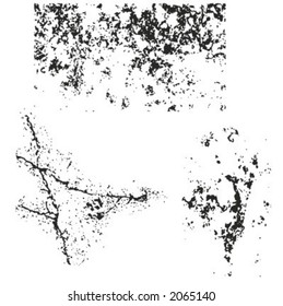 A set of 3 splash-grunge background elements, series.