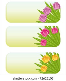 set of 3 spring banners with tulips