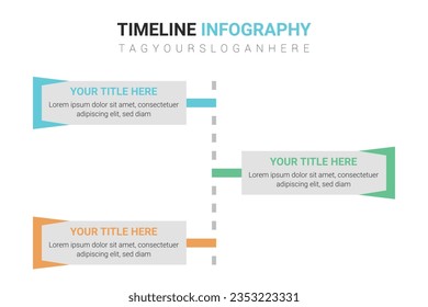 Set of 3 step timeline infographic steps in realistic style vector