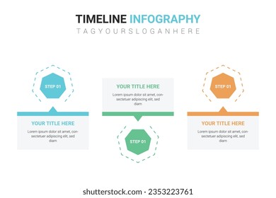 Set of 3 step timeline infographic steps in realistic style vector