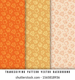 Set of 3 Thanksgiving Pattern Background