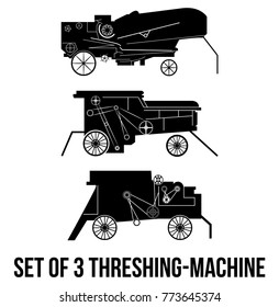 Set of 3 Threshing-machine