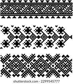 Set of 3 Ukrainian Ornament Compositions. For postcards, posters, interior and fabric printing	
