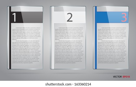 Set of 3 vector glass infographic banners.