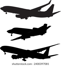 a set of 3 vectorized planes, exactly the Boeing 737, Boeing 777 and Cessna Citation 560Xl