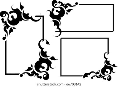 Set of 3 vintage frames for text