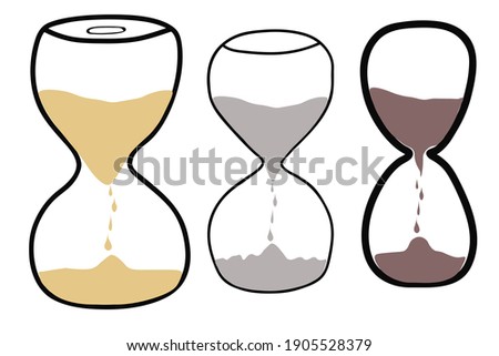 Set of 3 vintage hourglasses vector