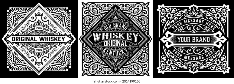 Set of 3 vintage labels for packing