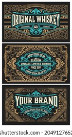 Conjunto de 3 etiquetas vintage para embalaje