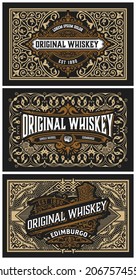 Set of 3 vintage labels for packing